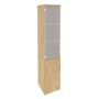 Onix O.SU-1.2(L) (Тиквуд Светлый) Шкаф высокий узкий левый (1 низкий фасад ЛДСП + 1 средний фасад стекло)