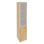 Onix O.SU-1.2R(L) (Тиквуд Светлый) Шкаф высокий узкий левый (1 низкий фасад ЛДСП + 1 средний фасад стекло в раме)