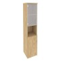 Onix O.SU-1.4(L) (Тиквуд Светлый) Шкаф высокий узкий левый (1 низкий фасад ЛДСП + 1 низкий фасад стекло)