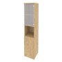 Onix O.SU-1.4(R) (Тиквуд Светлый) Шкаф высокий узкий правый (1 низкий фасад ЛДСП + 1 низкий фасад стекло)