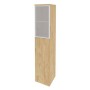 Onix O.SU-1.7R(R) (Тиквуд Светлый) Шкаф высокий узкий правый (1 средний фасад ЛДСП + 1 низкий фасад стекло в раме)