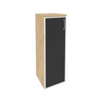 Onix O.SU-2.4R(L) black (Тиквуд Светлый) Шкаф средний узкий левый (1 средний фасад стекло лакобель в раме)