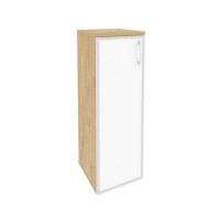 Onix O.SU-2.4R(L) white (Тиквуд Светлый) Шкаф средний узкий левый (1 средний фасад стекло лакобель в раме)