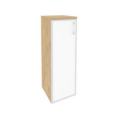Onix O.SU-2.4R(L) white (Тиквуд Светлый) Шкаф средний узкий левый (1 средний фасад стекло лакобель в раме)
