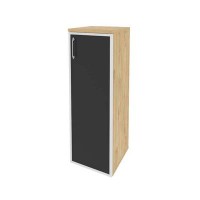 Onix O.SU-2.4R(R) black (Тиквуд Светлый) Шкаф средний узкий правый (1 средний фасад стекло лакобель в раме)