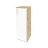 Onix O.SU-2.4R(R) white (Тиквуд Светлый) Шкаф средний узкий правый (1 средний фасад стекло лакобель в раме)