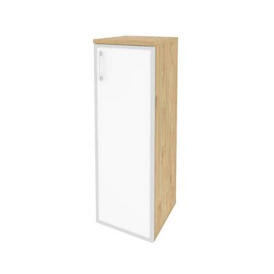 Onix O.SU-2.4R(R) white (Тиквуд Светлый) Шкаф средний узкий правый (1 средний фасад стекло лакобель в раме)