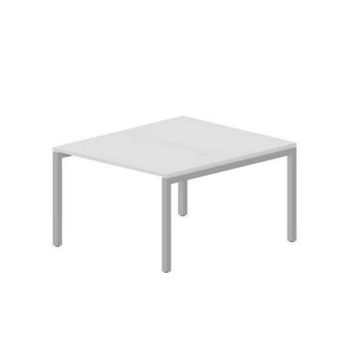 Поло PEN2TG127 BLAL (Белый/Алюминий) Составной стол на 2 рабочих места, 4 громмета