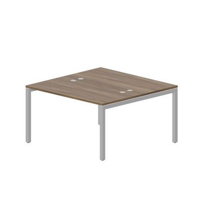 Polo PEN2TG147 WNAL (Орех/Алюминий) Составной стол на 2 рабочих места, 4 громмета
