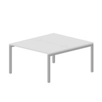 Polo PEN2TG148 BLAL (Белый/Алюминий) Составной стол на 2 рабочих места, 4 громмета