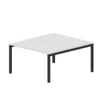 Polo PEN2TG148 BLAN (Белый/Антрацит) Составной стол на 2 рабочих места, 4 громмета