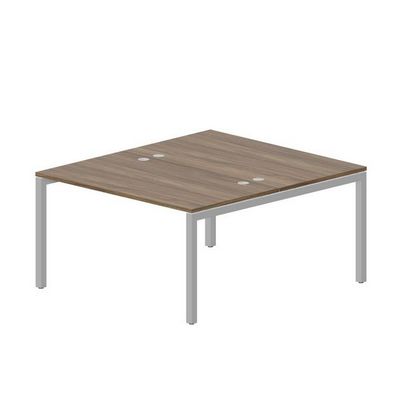 Polo PEN2TG148 WNAL (Орех/Алюминий) Составной стол на 2 рабочих места, 4 громмета