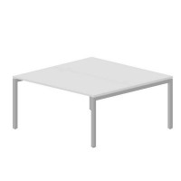 Polo PEN2TG168 BLAL (Белый/Алюминий) Составной стол на 2 рабочих места, 4 громмета