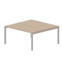 Polo PEN2TG168 OWAL (Светлый дуб/Алюминий) Составной стол на 2 рабочих места, 4 громмета