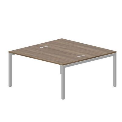 Polo PEN2TG168 WNAL (Орех/Алюминий) Составной стол на 2 рабочих места, 4 громмета