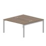Polo PEN2TG168 WNAL (Орех/Алюминий) Составной стол на 2 рабочих места, 4 громмета