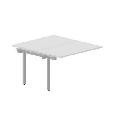 Polo PEN2TPG127 BLAL (Белый/Алюминий) Приставной стол на 2 рабочих места, 4 громмета