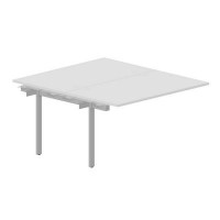 Polo PEN2TPG148 BLAL (Белый/Алюминий) Приставной стол на 2 рабочих места, 4 громмета