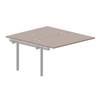 Polo PEN2TPG148 TRAL (Тортора/Алюминий) Приставной стол на 2 рабочих места, 4 громмета