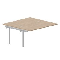 Polo PEN2TPG168 OWAL (Светлый дуб/Алюминий) Приставной стол на 2 рабочих места, 4 громмета