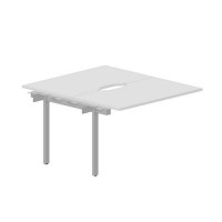 Polo PEN2TPV127 BLAL (Белый/Алюминий) Приставной стол на 2 рабочих места, 2 эргономичных выреза
