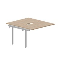 Polo PEN2TPV127 OWAL (Светлый дуб/Алюминий) Приставной стол на 2 рабочих места, 2 эргономичных выреза