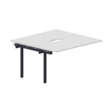 Polo PEN2TPV147 BLAN (Белый/Антрацит) Приставной стол на 2 рабочих места, 2 эргономичных выреза