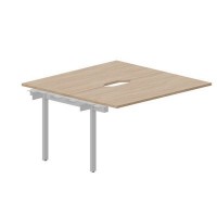 Polo PEN2TPV147 OWAL (Светлый дуб/Алюминий) Приставной стол на 2 рабочих места, 2 эргономичных выреза