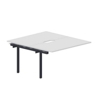 Polo PEN2TPV148 BLAN (Белый/Антрацит) Приставной стол на 2 рабочих места, 2 эргономичных выреза