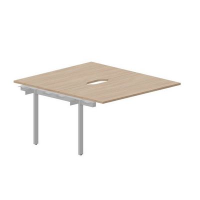 Polo PEN2TPV148 OWAL (Светлый дуб/Алюминий) Приставной стол на 2 рабочих места, 2 эргономичных выреза