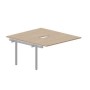 Polo PEN2TPV148 OWAL (Светлый дуб/Алюминий) Приставной стол на 2 рабочих места, 2 эргономичных выреза