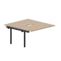 Polo PEN2TPV148 OWAN (Светлый дуб/Антрацит) Приставной стол на 2 рабочих места, 2 эргономичных выреза