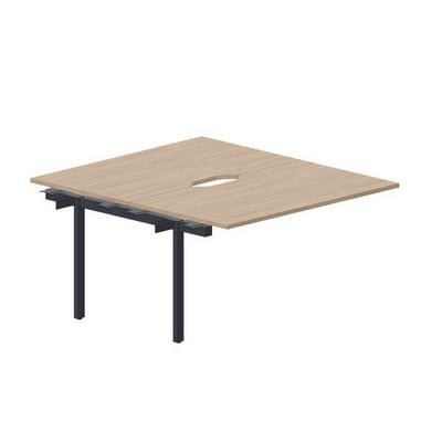 Polo PEN2TPV148 OWAN (Светлый дуб/Антрацит) Приставной стол на 2 рабочих места, 2 эргономичных выреза