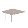 Polo PEN2TPV148 TRAL (Тортора/Алюминий) Приставной стол на 2 рабочих места, 2 эргономичных выреза