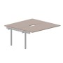 Polo PEN2TPV168 TRAL (Тортора/Алюминий) Приставной стол на 2 рабочих места, 2 эргономичных выреза