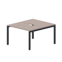 Polo PEN2TV127 TRAN (Тортора/Антрацит) Составной стол на 2 рабочих места, 2 эргономичных выреза
