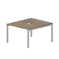 Polo PEN2TV127 WNAL (Орех/Алюминий) Составной стол на 2 рабочих места, 2 эргономичных выреза