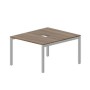Polo PEN2TV127 WNAL (Орех/Алюминий) Составной стол на 2 рабочих места, 2 эргономичных выреза