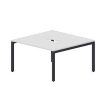 Polo PEN2TV147 BLAN (Белый/Антрацит) Составной стол на 2 рабочих места, 2 эргономичных выреза