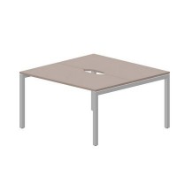 Polo PEN2TV147 TRAL (Тортора/Алюминий) Составной стол на 2 рабочих места, 2 эргономичных выреза
