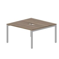 Polo PEN2TV147 WNAL (Орех/Алюминий) Составной стол на 2 рабочих места, 2 эргономичных выреза