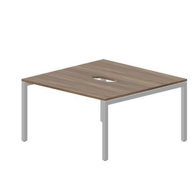 Polo PEN2TV147 WNAL (Орех/Алюминий) Составной стол на 2 рабочих места, 2 эргономичных выреза