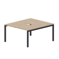 Polo PEN2TV148 OWAN (Светлый дуб/Антрацит) Составной стол на 2 рабочих места, 2 эргономичных выреза