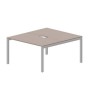 Polo PEN2TV148 TRAL (Тортора/Алюминий) Составной стол на 2 рабочих места, 2 эргономичных выреза