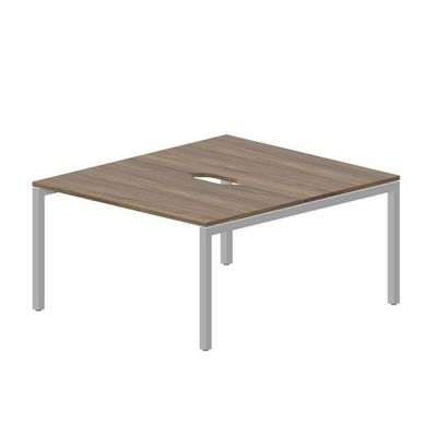 Polo PEN2TV148 WNAL (Орех/Алюминий) Составной стол на 2 рабочих места, 2 эргономичных выреза