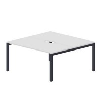 Polo PEN2TV168 BLAN (Белый/Антрацит) Составной стол на 2 рабочих места, 2 эргономичных выреза
