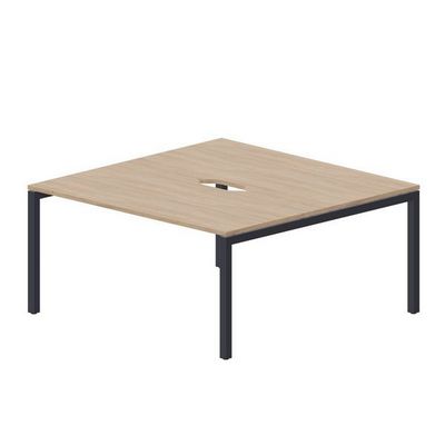 Polo PEN2TV168 OWAN (Светлый дуб/Антрацит) Составной стол на 2 рабочих места, 2 эргономичных выреза