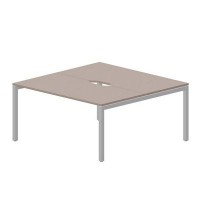 Polo PEN2TV168 TRAL (Тортора/Алюминий) Составной стол на 2 рабочих места, 2 эргономичных выреза