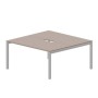 Polo PEN2TV168 TRAL (Тортора/Алюминий) Составной стол на 2 рабочих места, 2 эргономичных выреза
