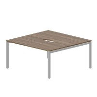 Polo PEN2TV168 WNAL (Орех/Алюминий) Составной стол на 2 рабочих места, 2 эргономичных выреза